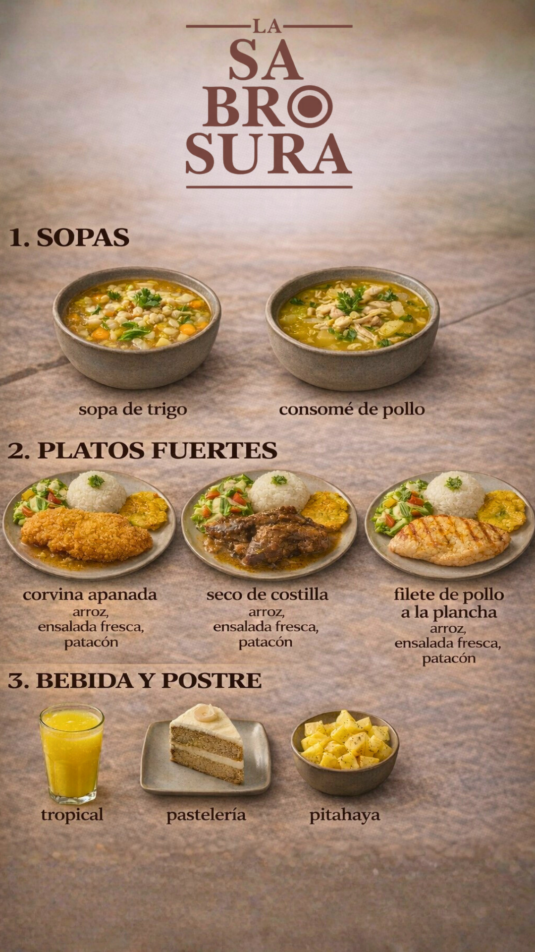 Menú del día $4