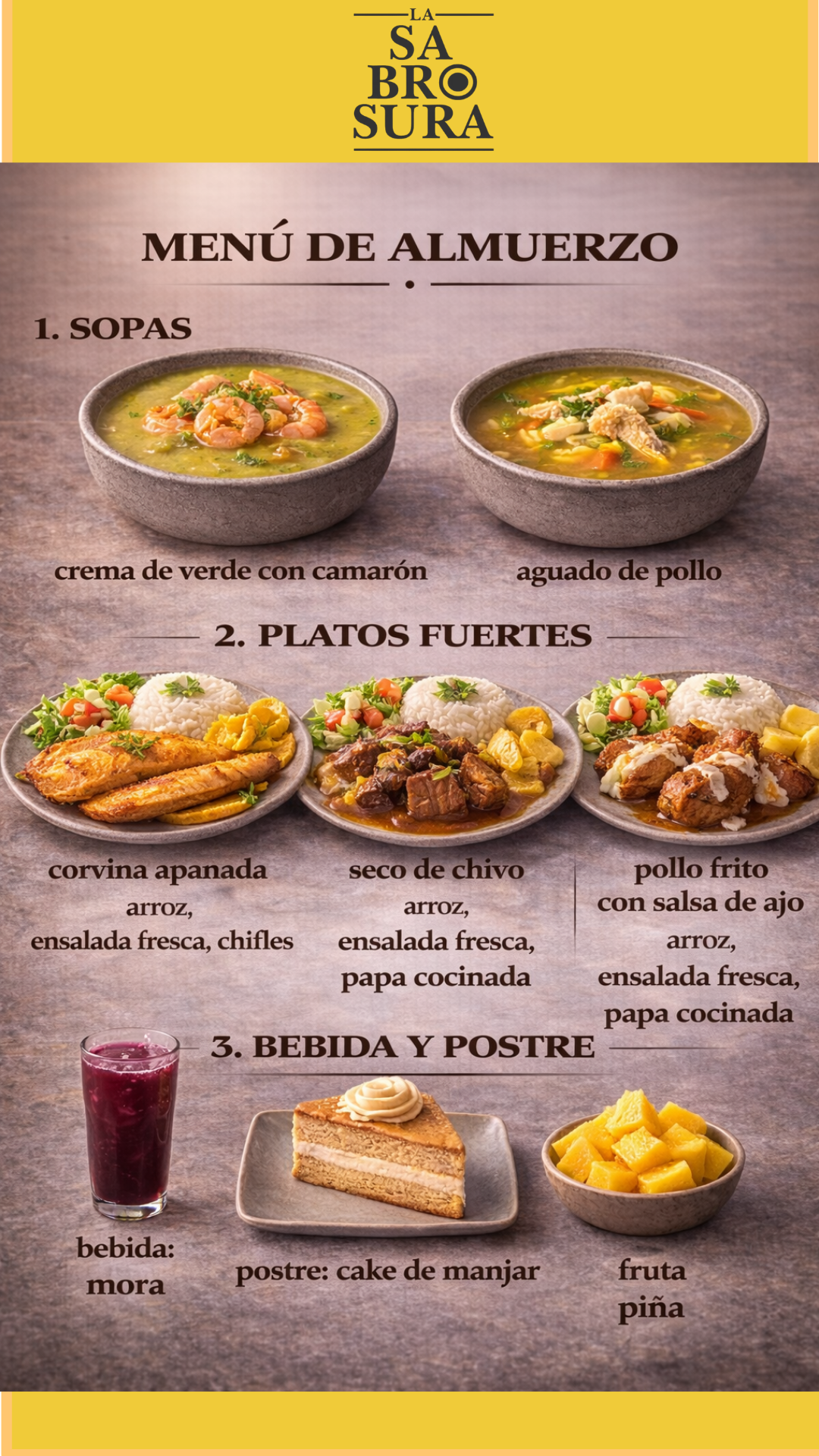 Menú del día $4