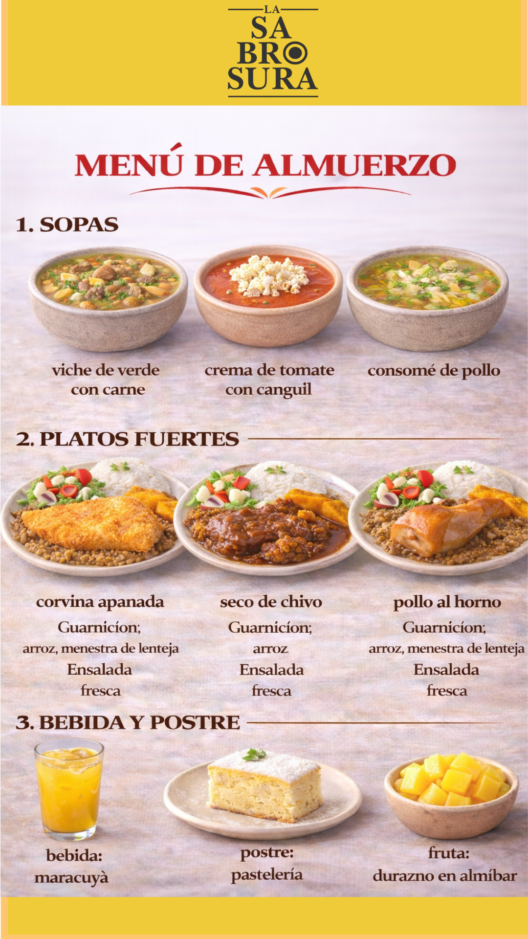 Menú del día $4