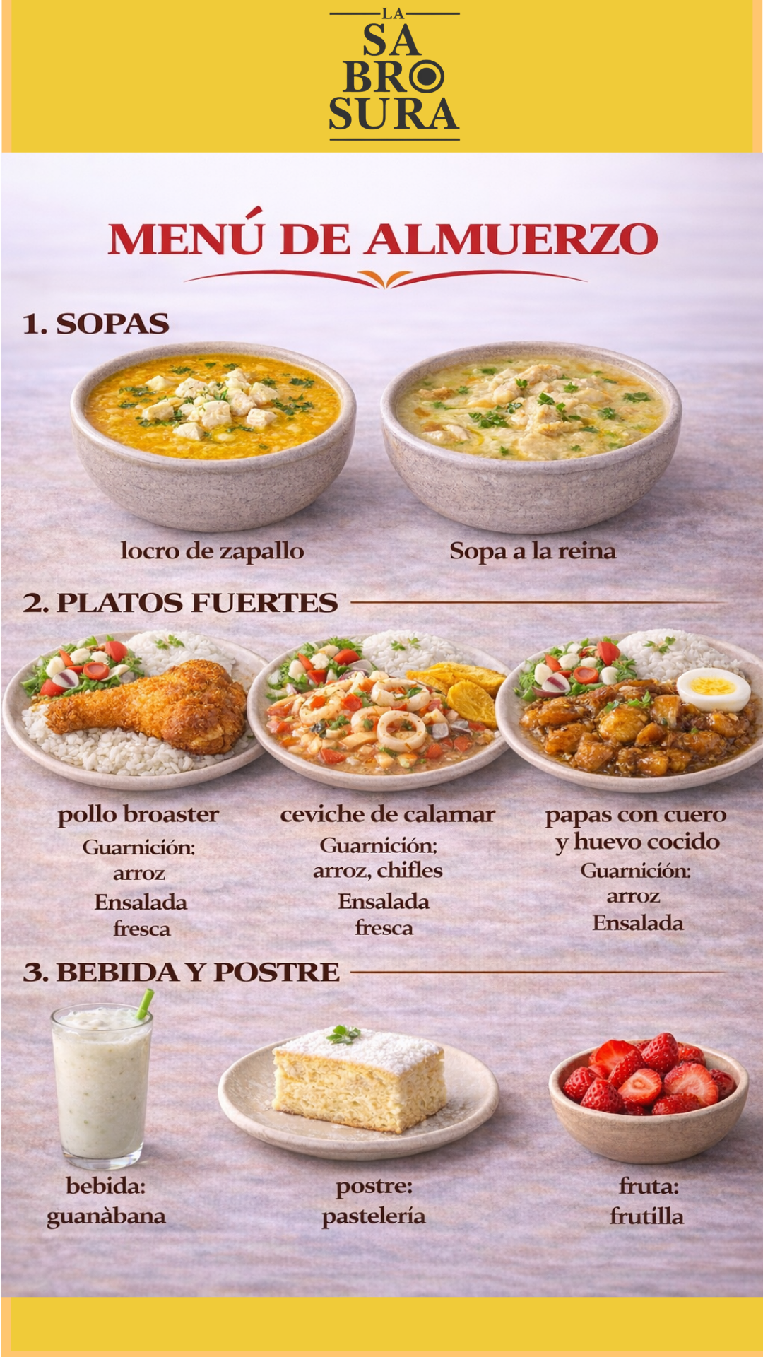Menú del día $4
