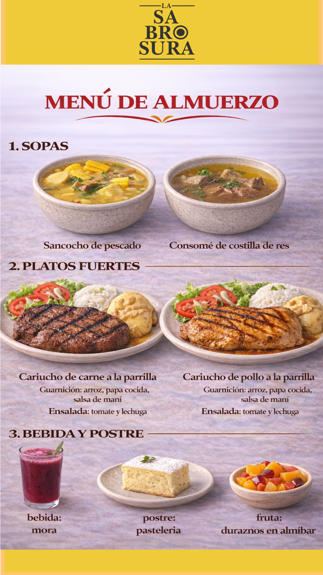 Menú del día $4