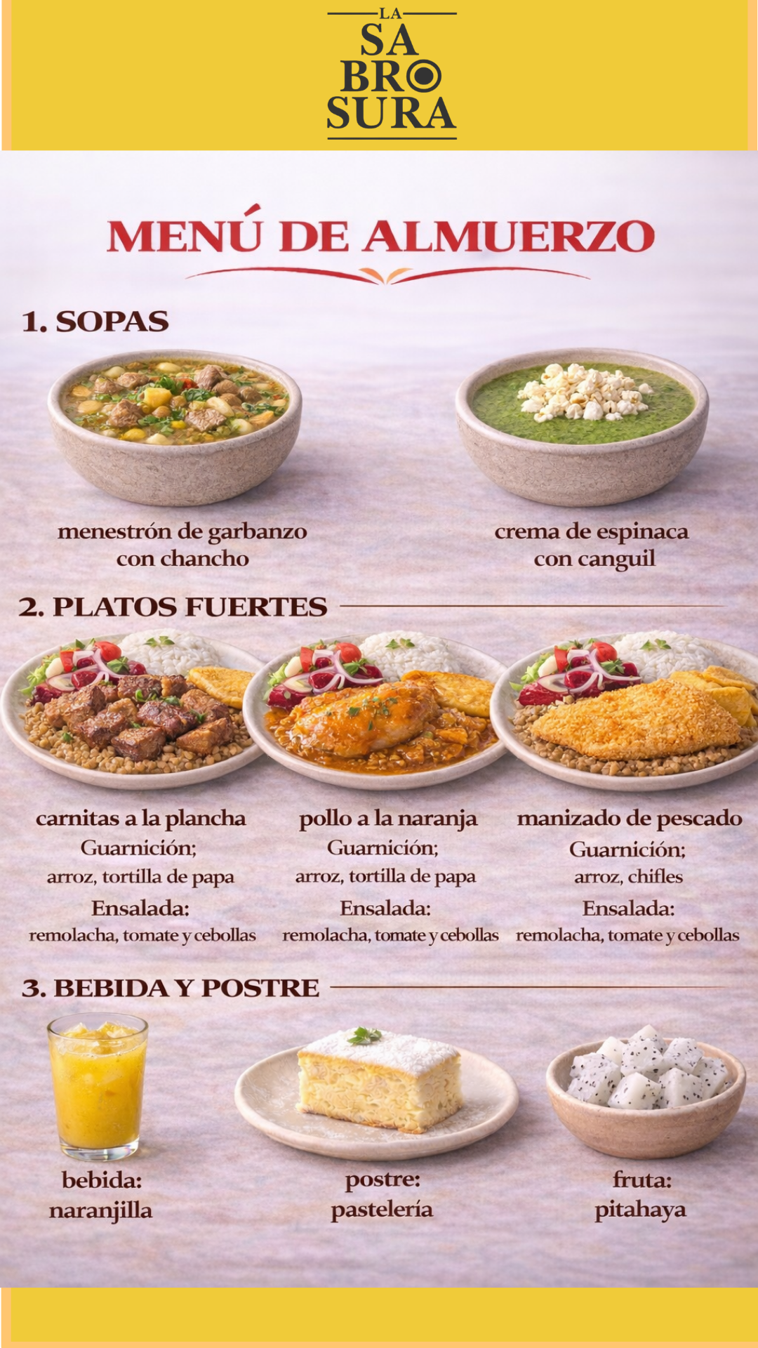 Menú del día $4
