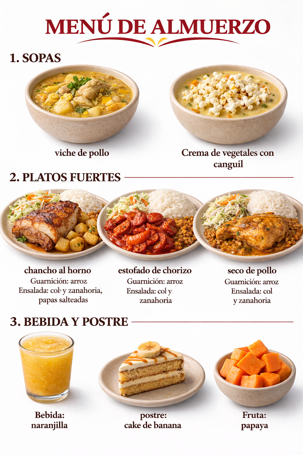 Menú del día $4