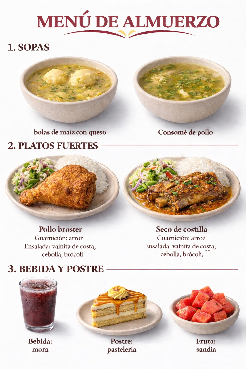 Menú del día $4