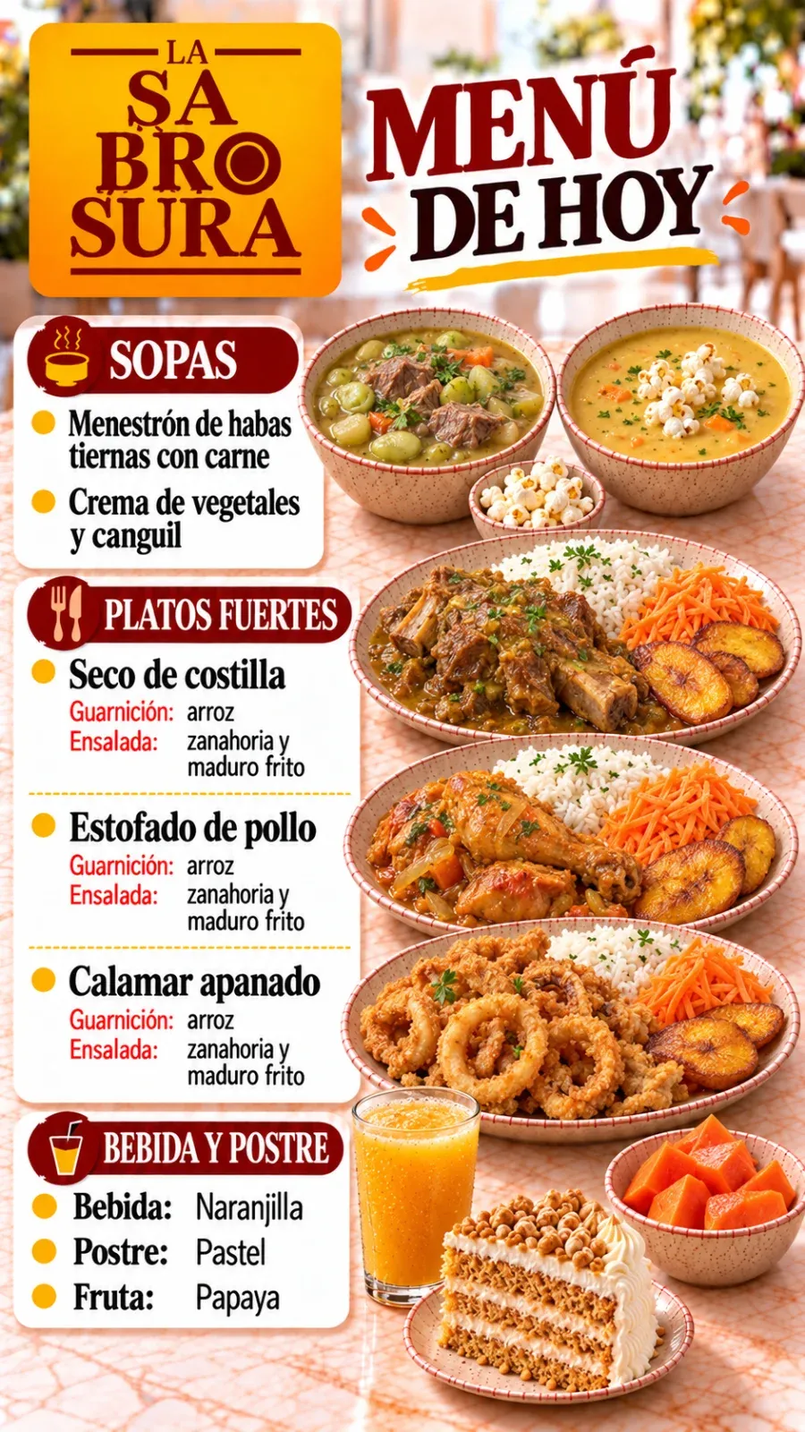 Menú del día $4